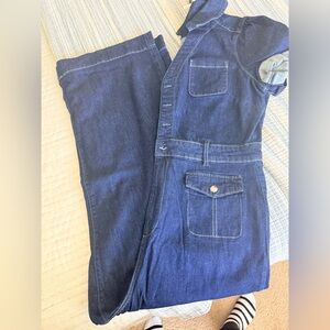 PAIGE Dark Blue Denim Jumpsuit